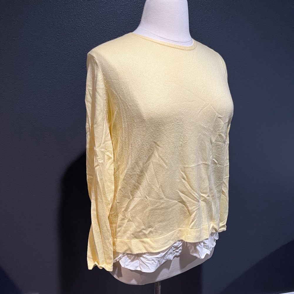 J Jill yellow sweater with layered look, XL petite